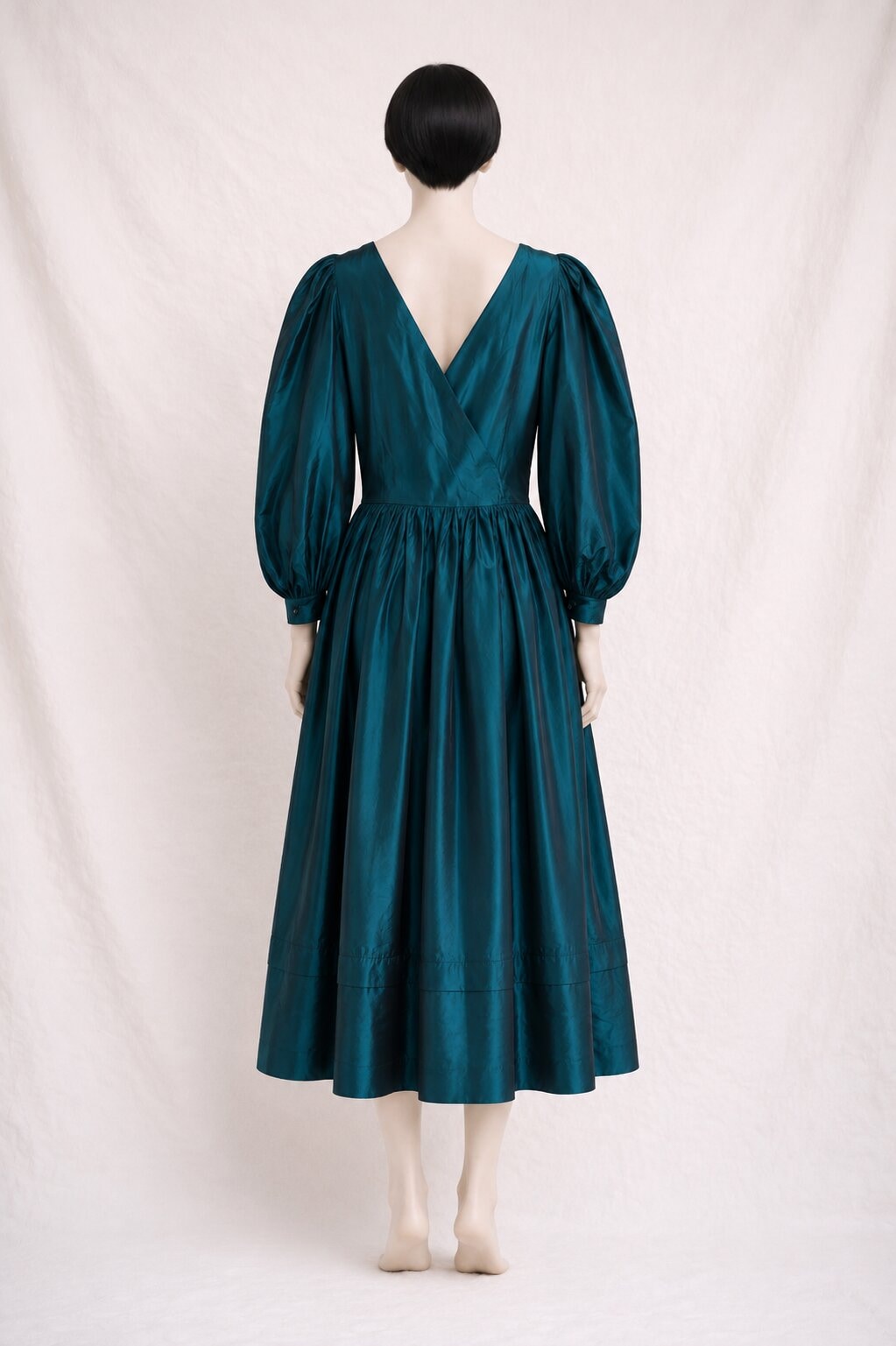 Authentic vintage teal acetate Laura Ashley long dress