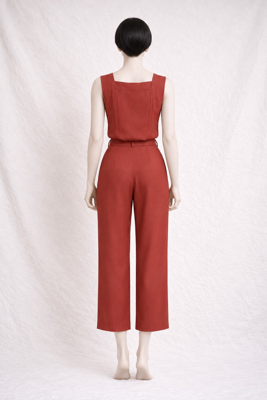Tailleur pantalon Yves Saint Laurent en viscose terracotta vintage authentique