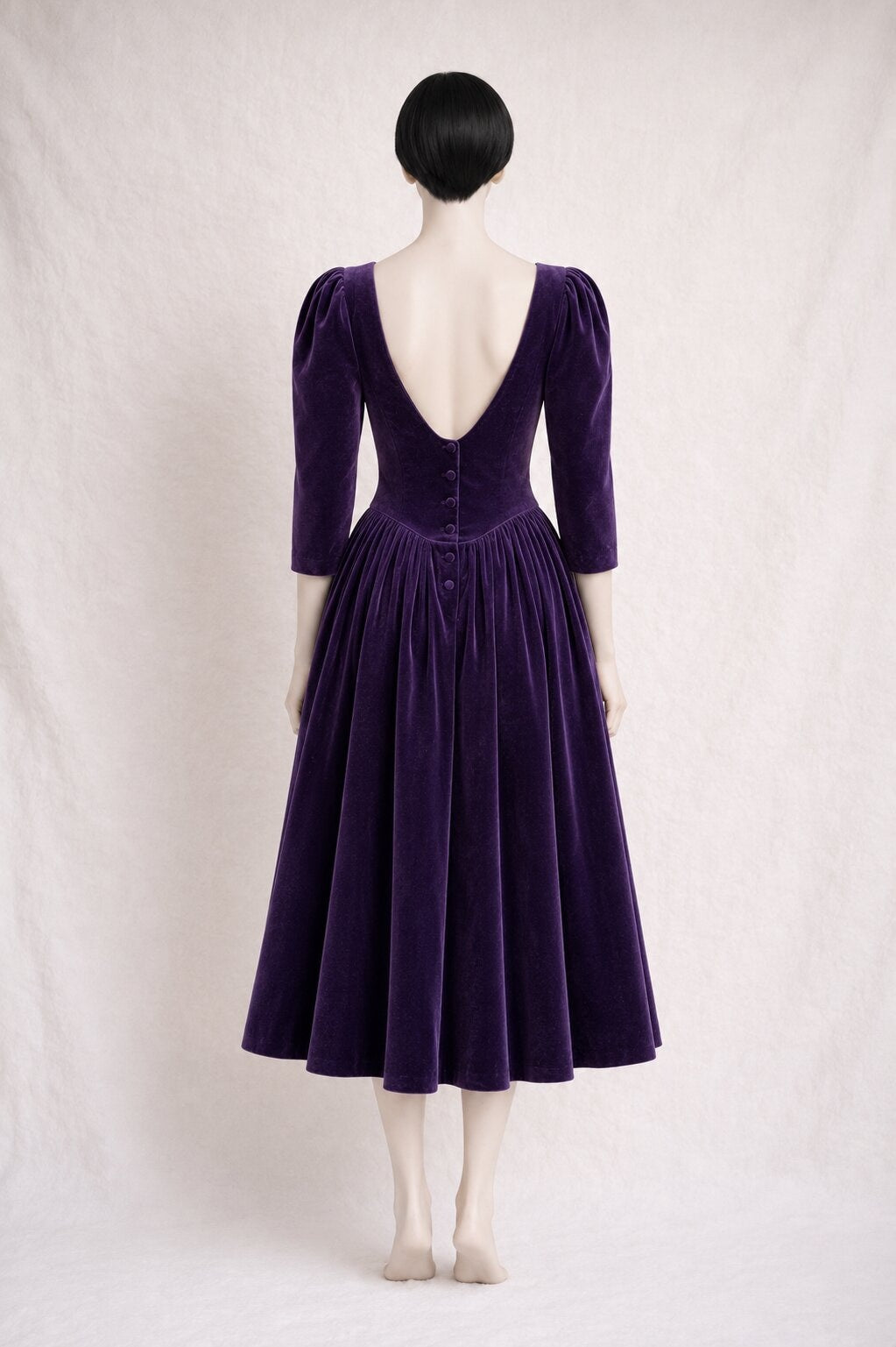 Authentic vintage purple velvet Laura Ashley long dress