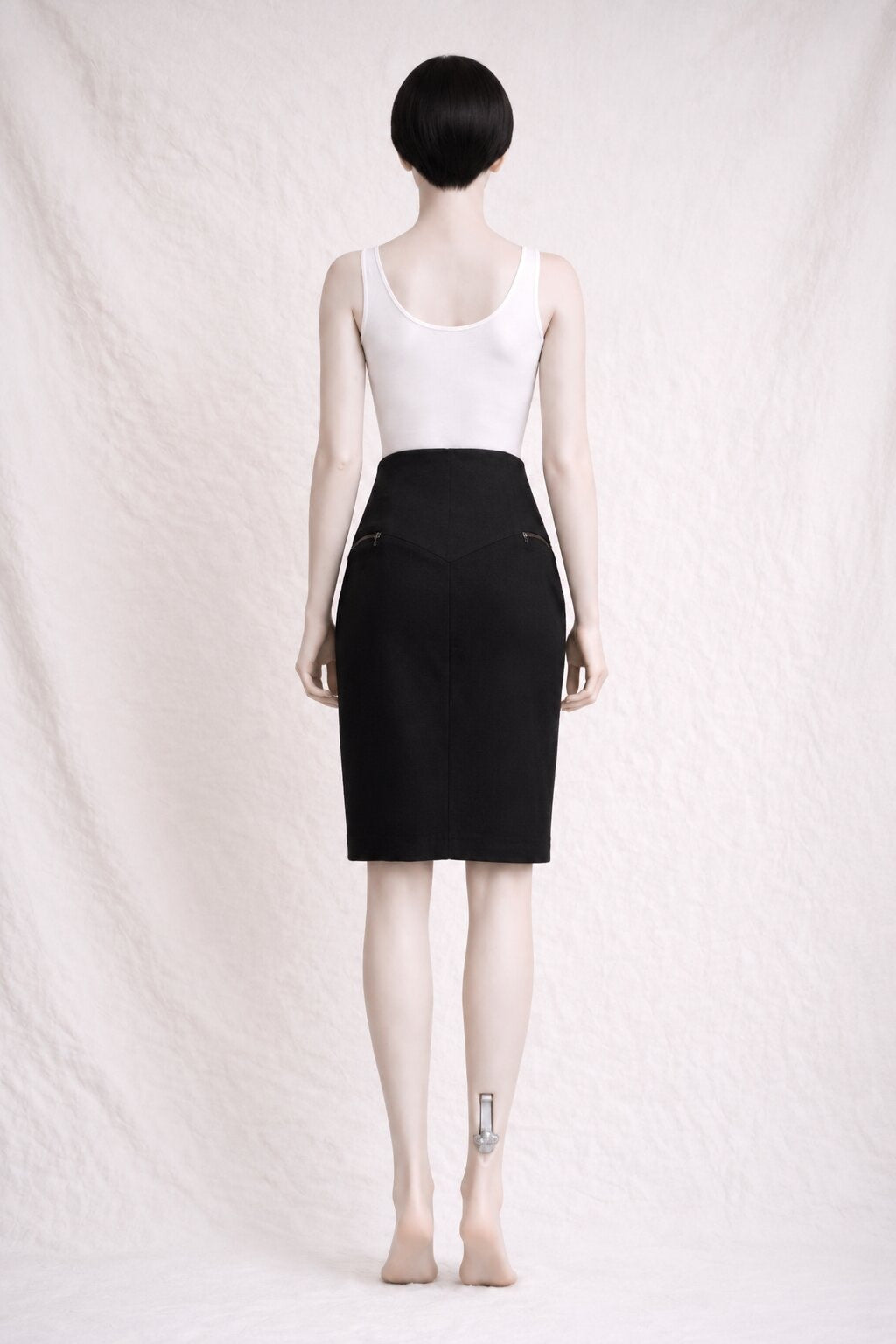 Authentic Vintage Dior Black Wool Pencil Skirt