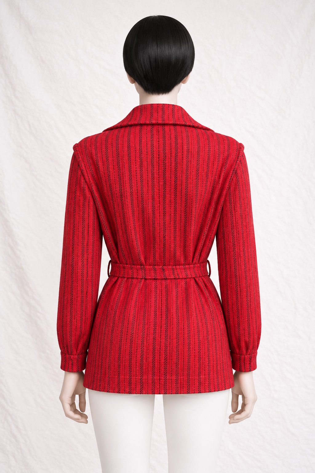 Cardigan Jacques Esterel en tricotage rouge vintage authentique circa 70s