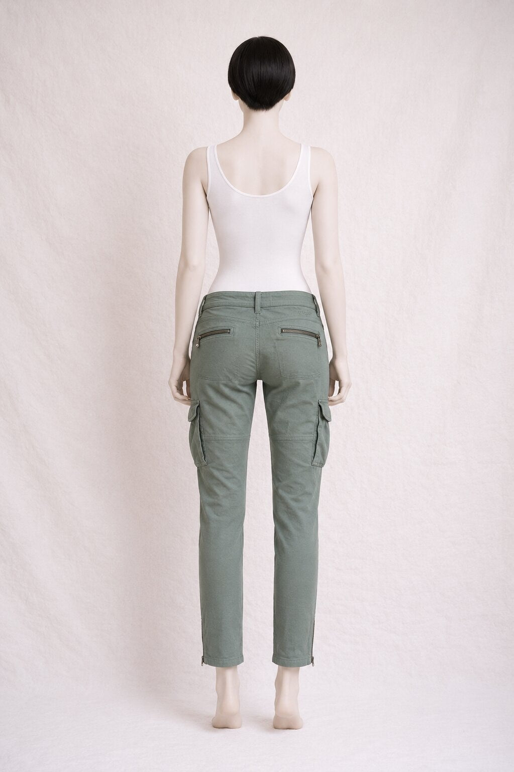 Authentic Y2K Olive Green Cotton Cargo Trousers by Maje