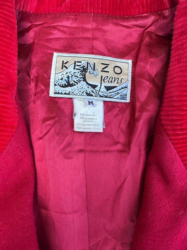 Blazer en laine rouge framboise Kenzo vintage authentique