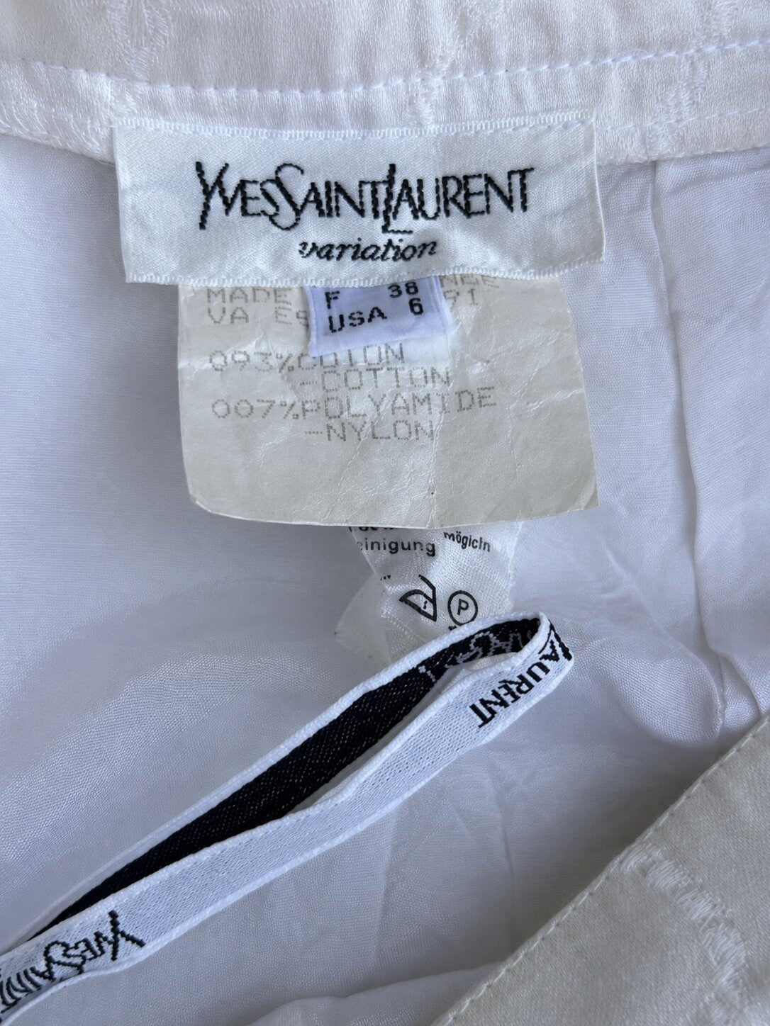 Jupe Crayon Yves Saint Laurent Vintage Authentique en Coton Blanc