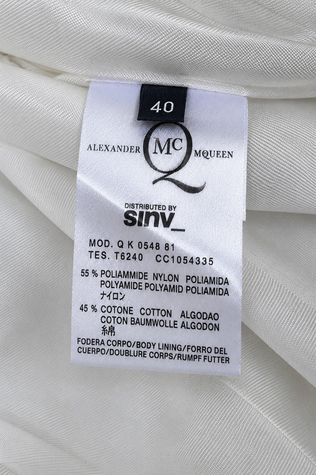 Authentic Vintage White Nylon Trench Alexander McQueen