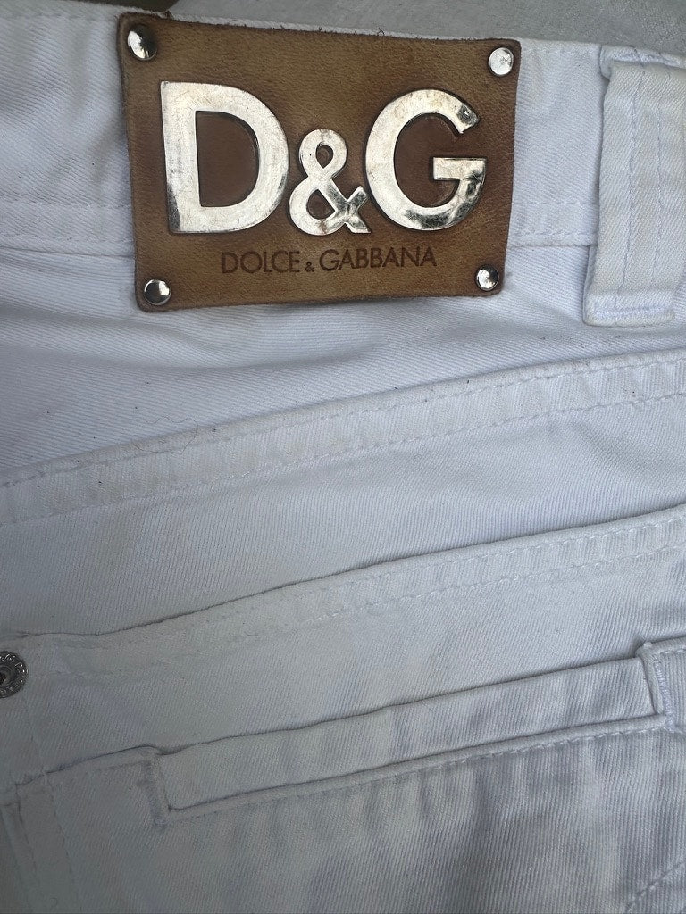 Vintage Authentic White Denim Jeans Dolce & Gabbana