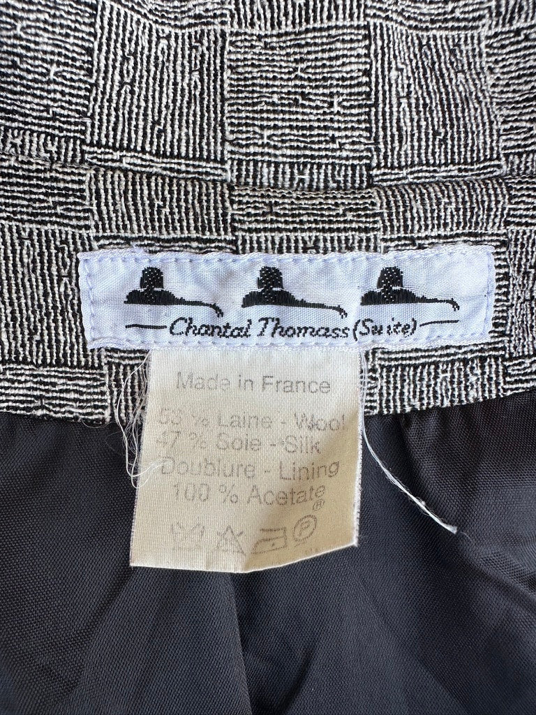 Blazer Vintage Authentique en Laine et Soie Gris par Chantal Thomass