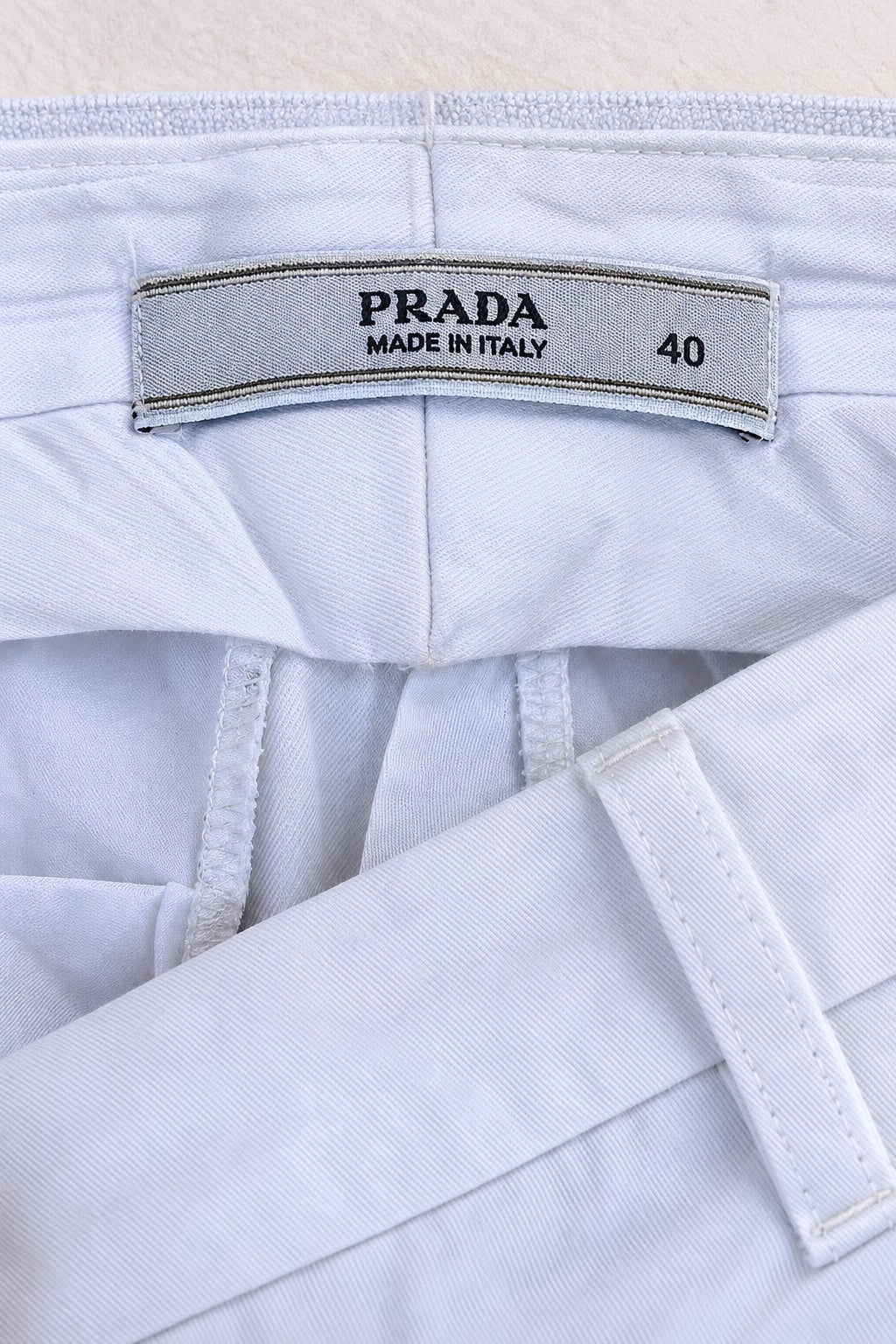 Authentic Vintage White Cotton Trousers by Prada
