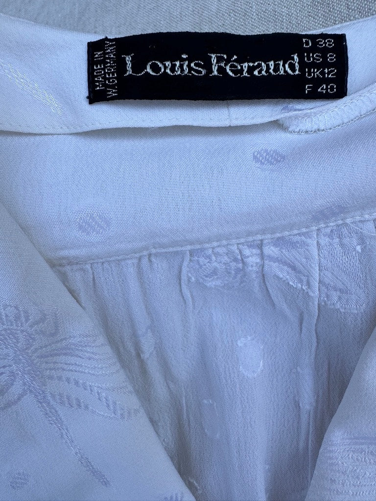 Louis Féraud Vintage Authentic White Cotton Dress