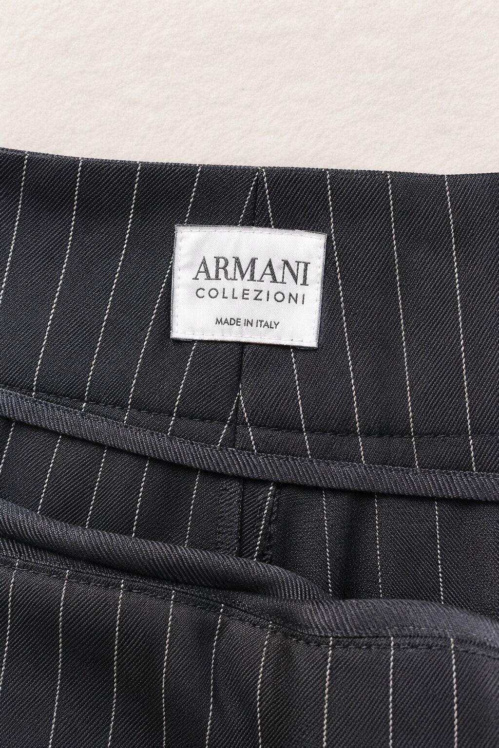Authentic vintage striped grey - black cotton trousers by Armani