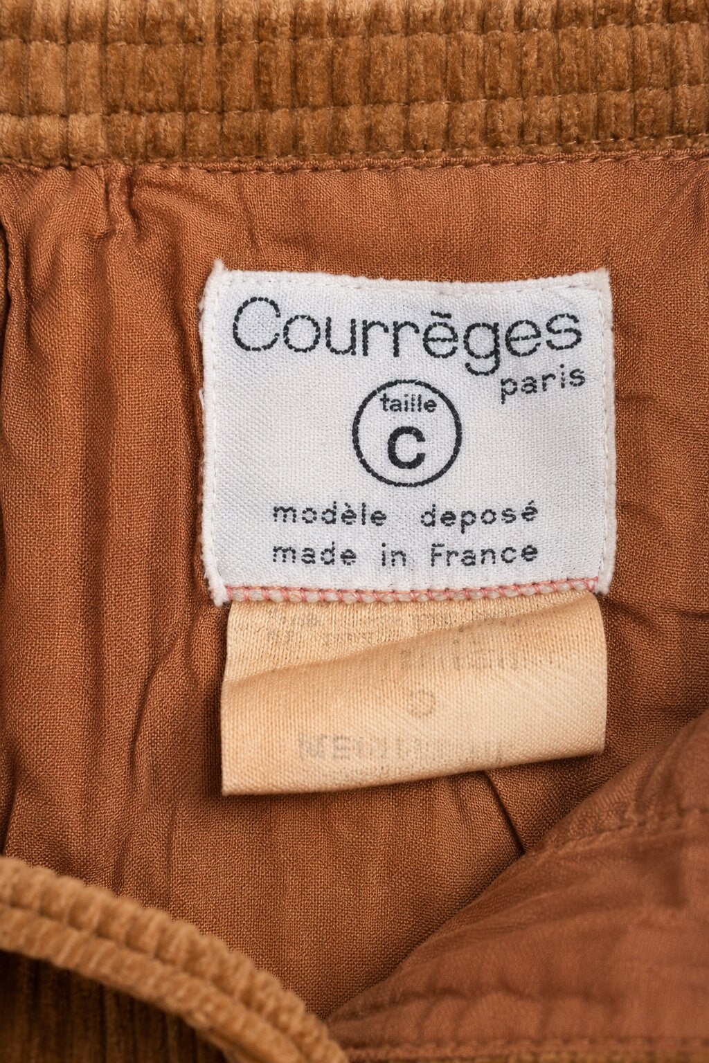 Vintage Authentic Brown Corduroy A-Line Skirt by Courrèges