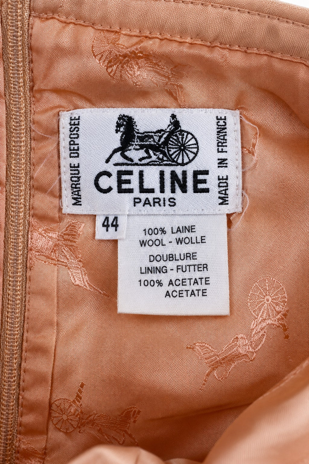 Jupe Celine en laine abricot vintage authentique