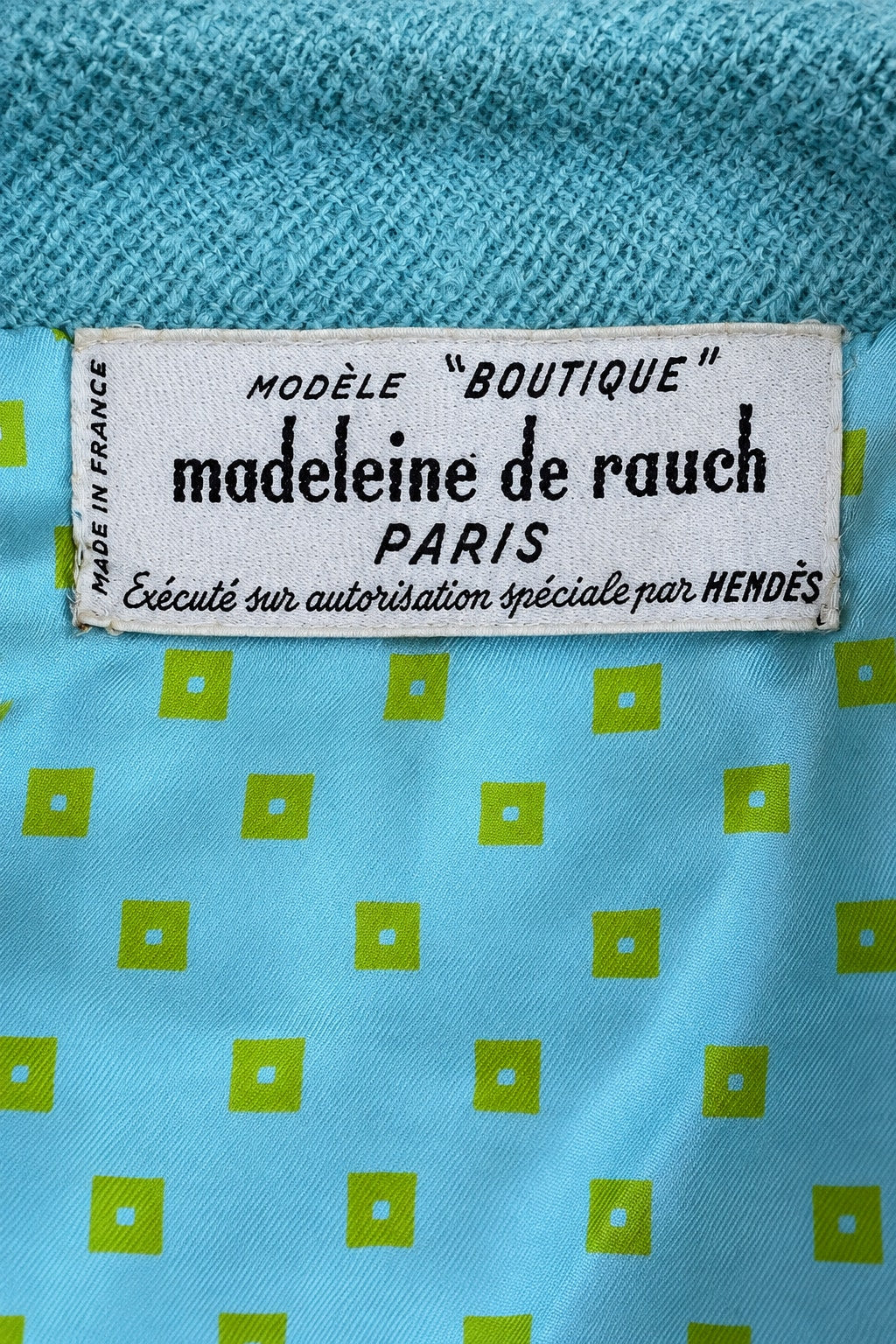 Madeleine de Rauch Vintage Authentic Turquoise Tweed Blazer