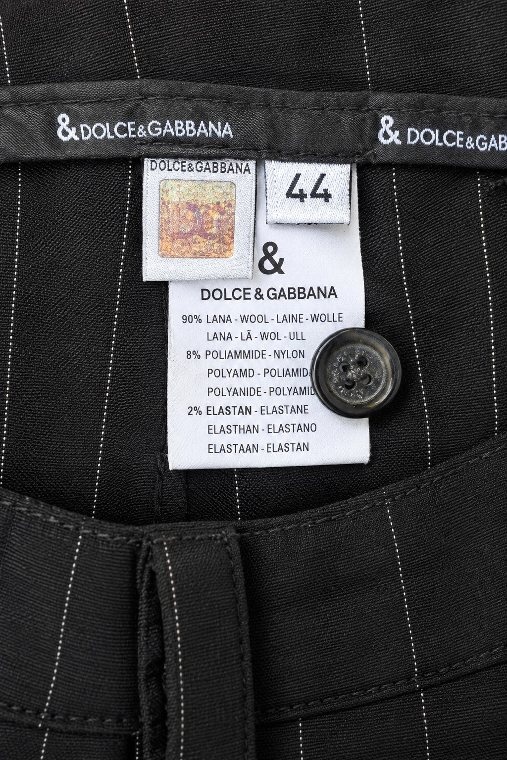 Authentic Vintage Black Wool Trousers Dolce & Gabbana