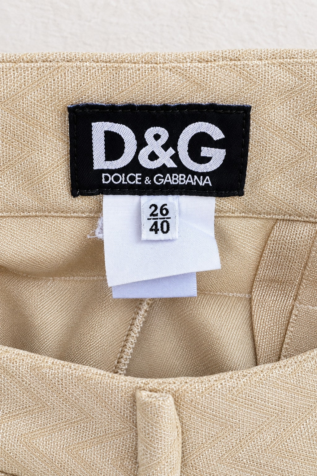 Authentic Vintage Beige Polyester Trousers Dolce & Gabbana