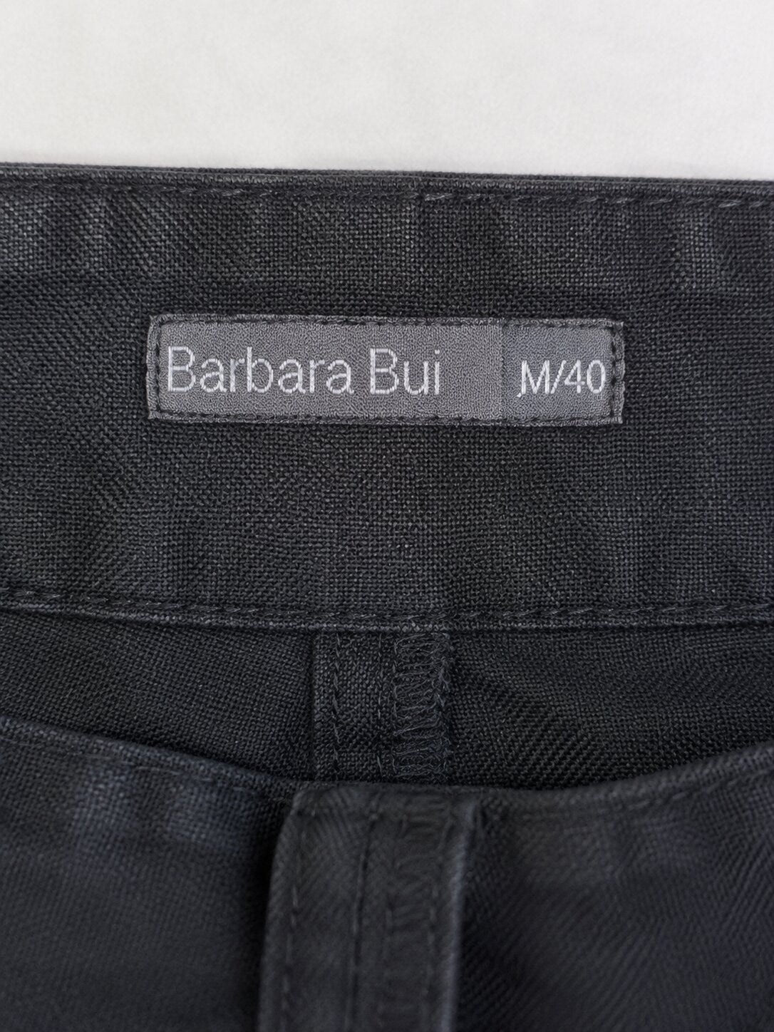 Low-rise mini skirt Barbara Bui in black cotton and linen