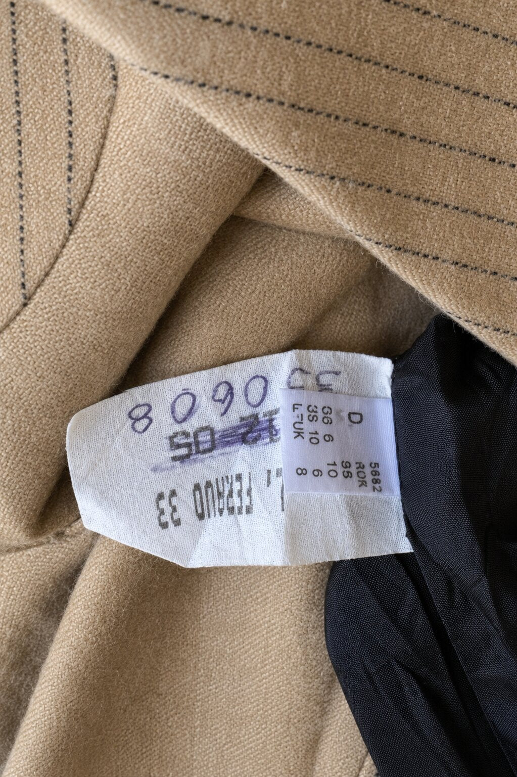 Blazer long beige vintage authentique Louis Feraud en laine et lin