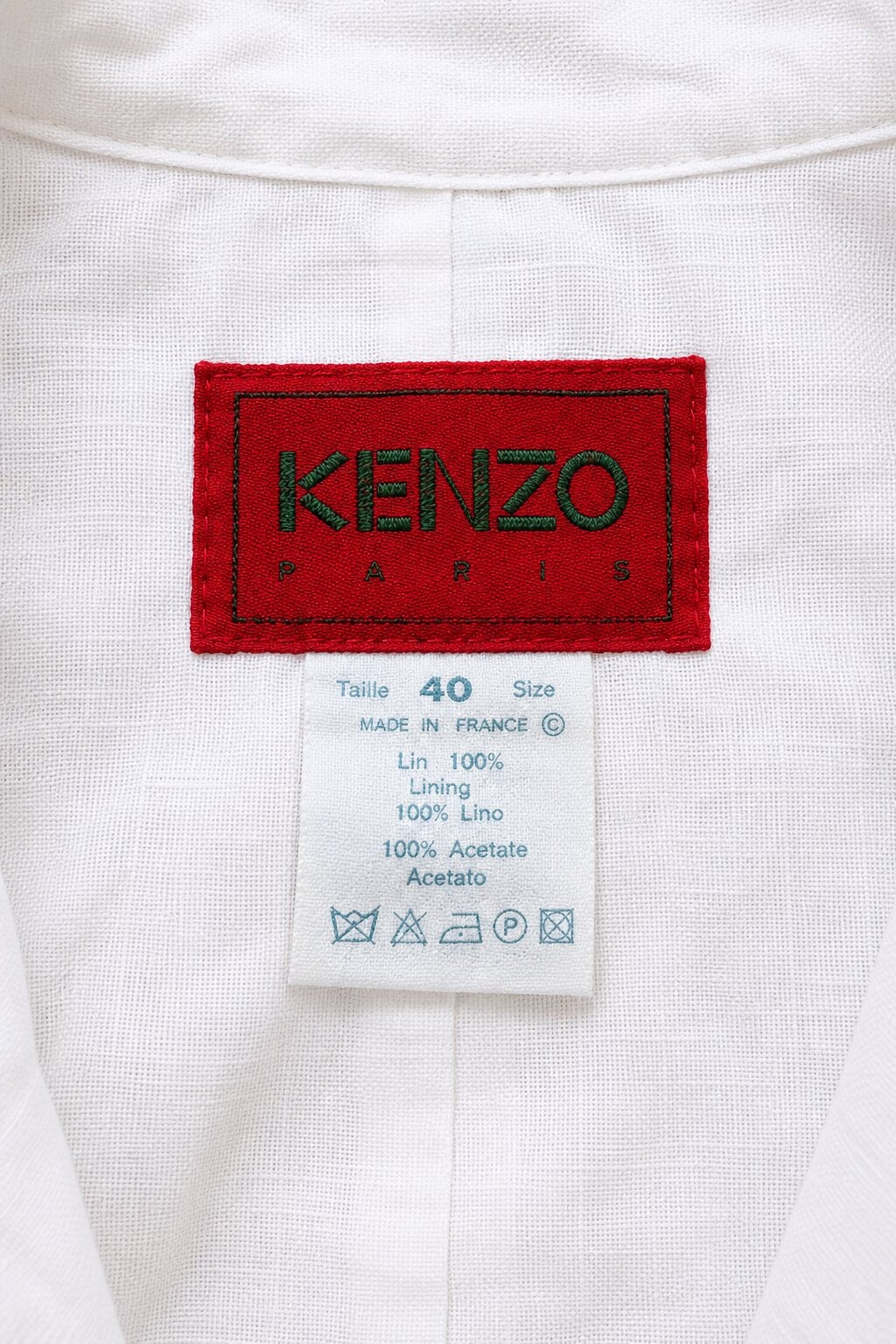 Authentic Kenzo White Linen Safari Jacket Vintage