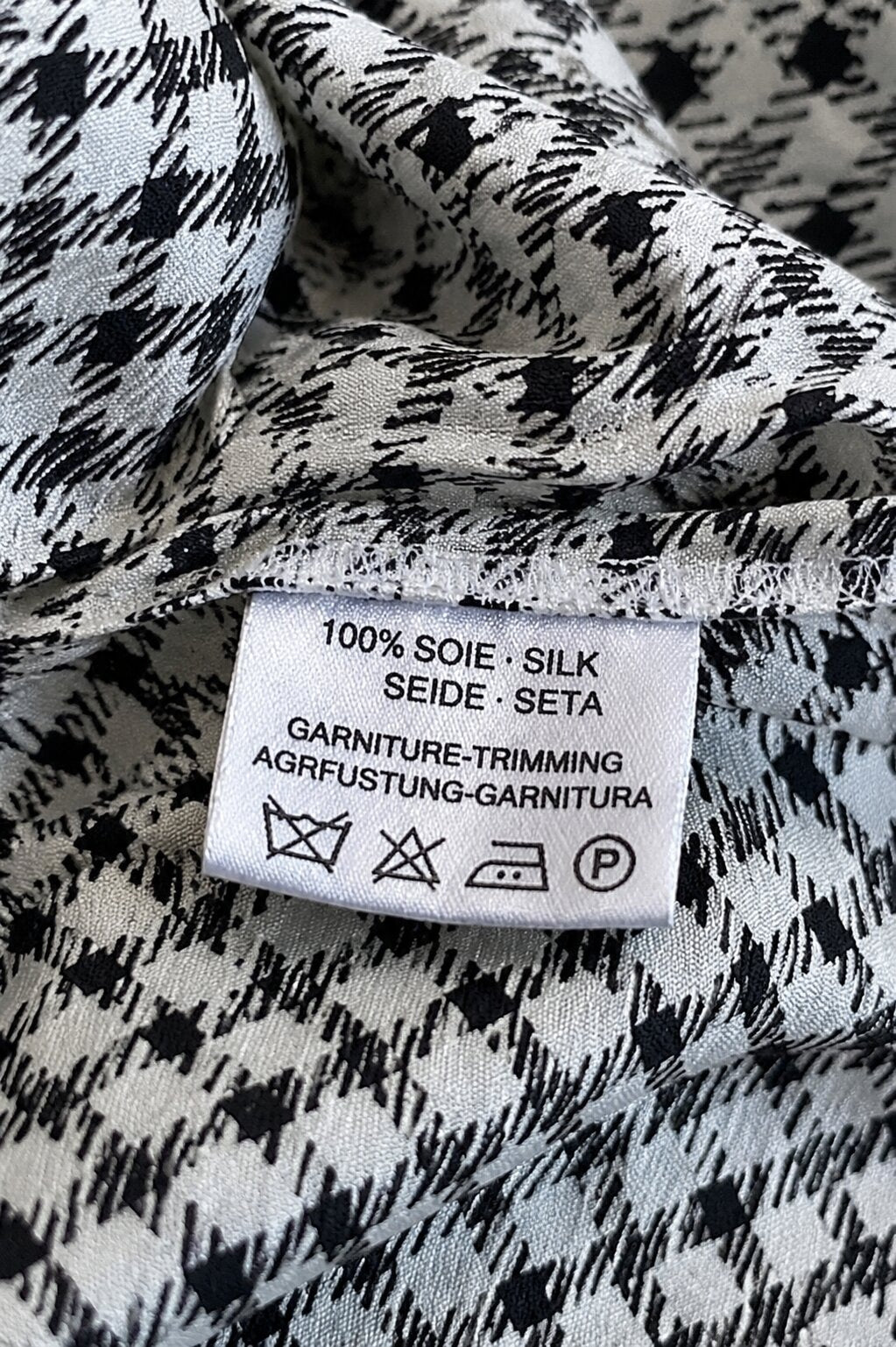 Robe Vintage Authentique Nina Ricci en Soie Blanche et Noire