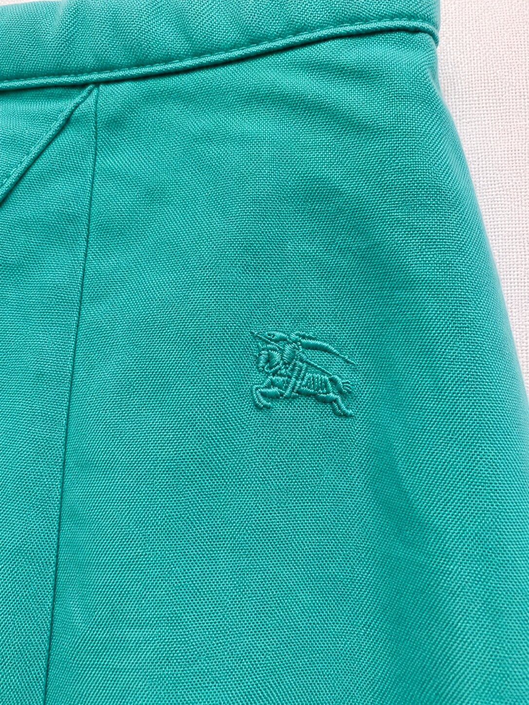 Jupe Longue Verte Burberry Authentique en Coton Lin