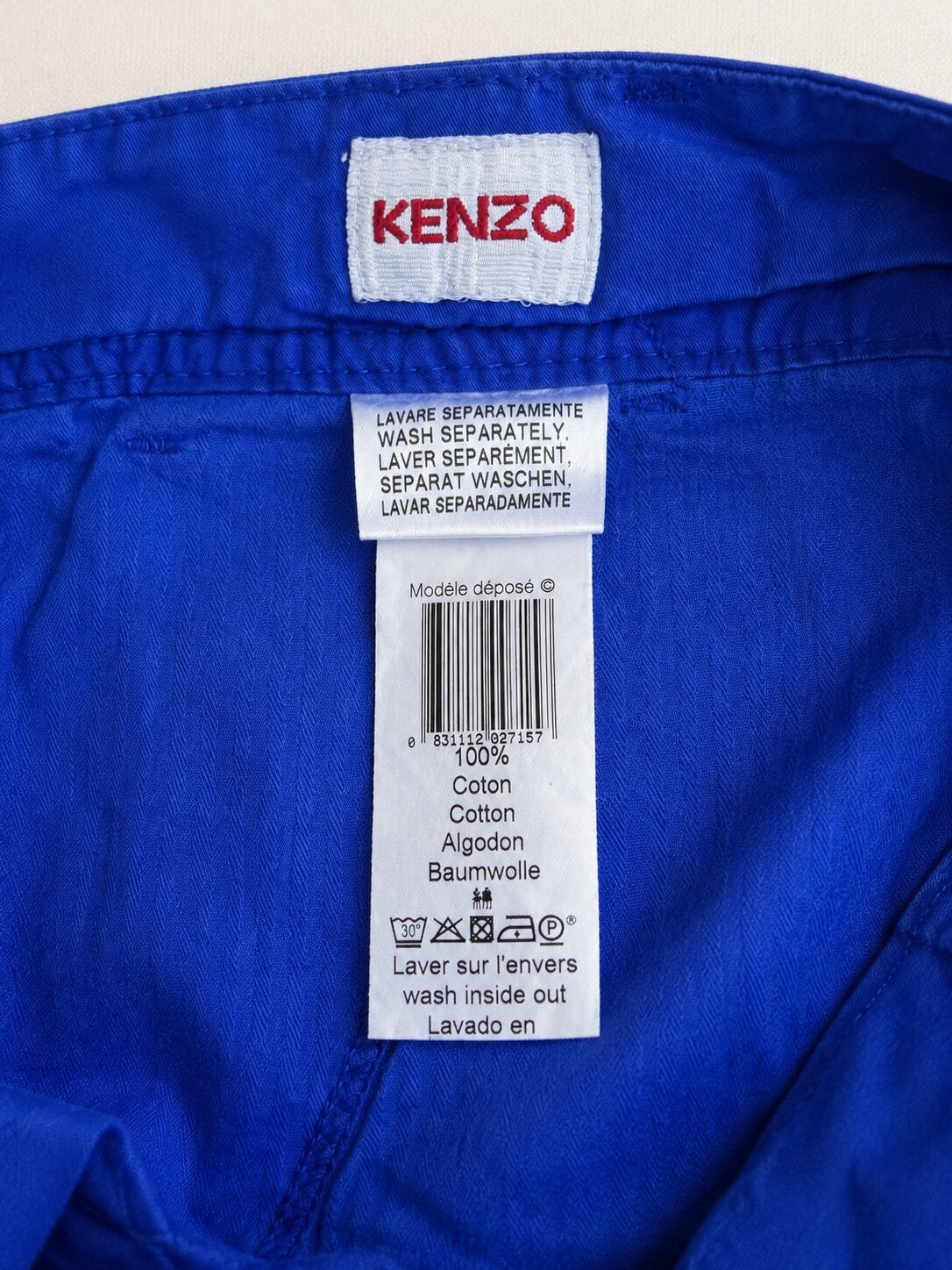 Authentic vintage electric blue cotton trousers Kenzo