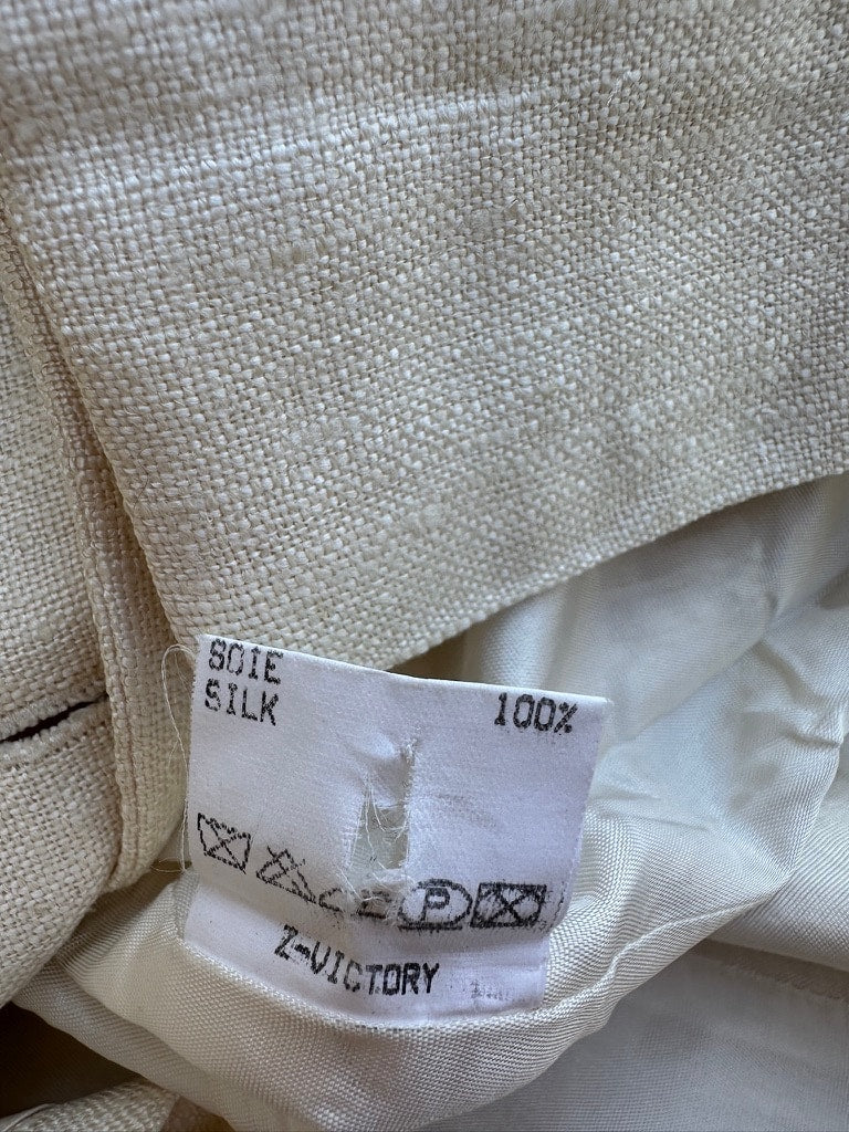 Blazer en soie écru vintage authentique par Tara Jarmon