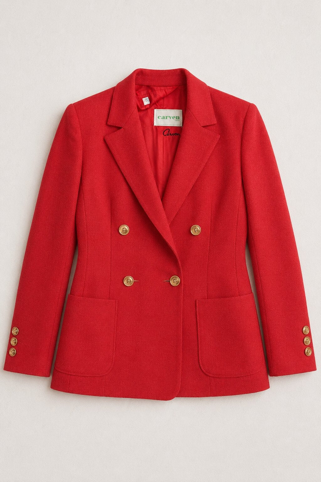Vintage Carven Red Wool Blazer