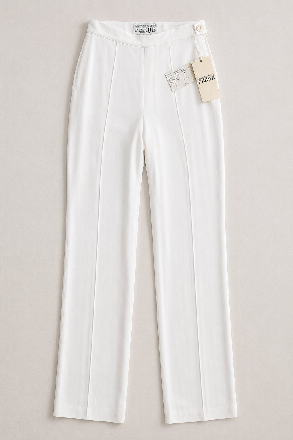New Gianfranco Ferré Vintage Authentic White Viscose Trousers