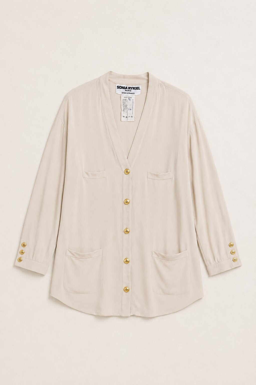 Vintage Authentic Powder Pink Viscose Cardigan by Sonia Rykiel