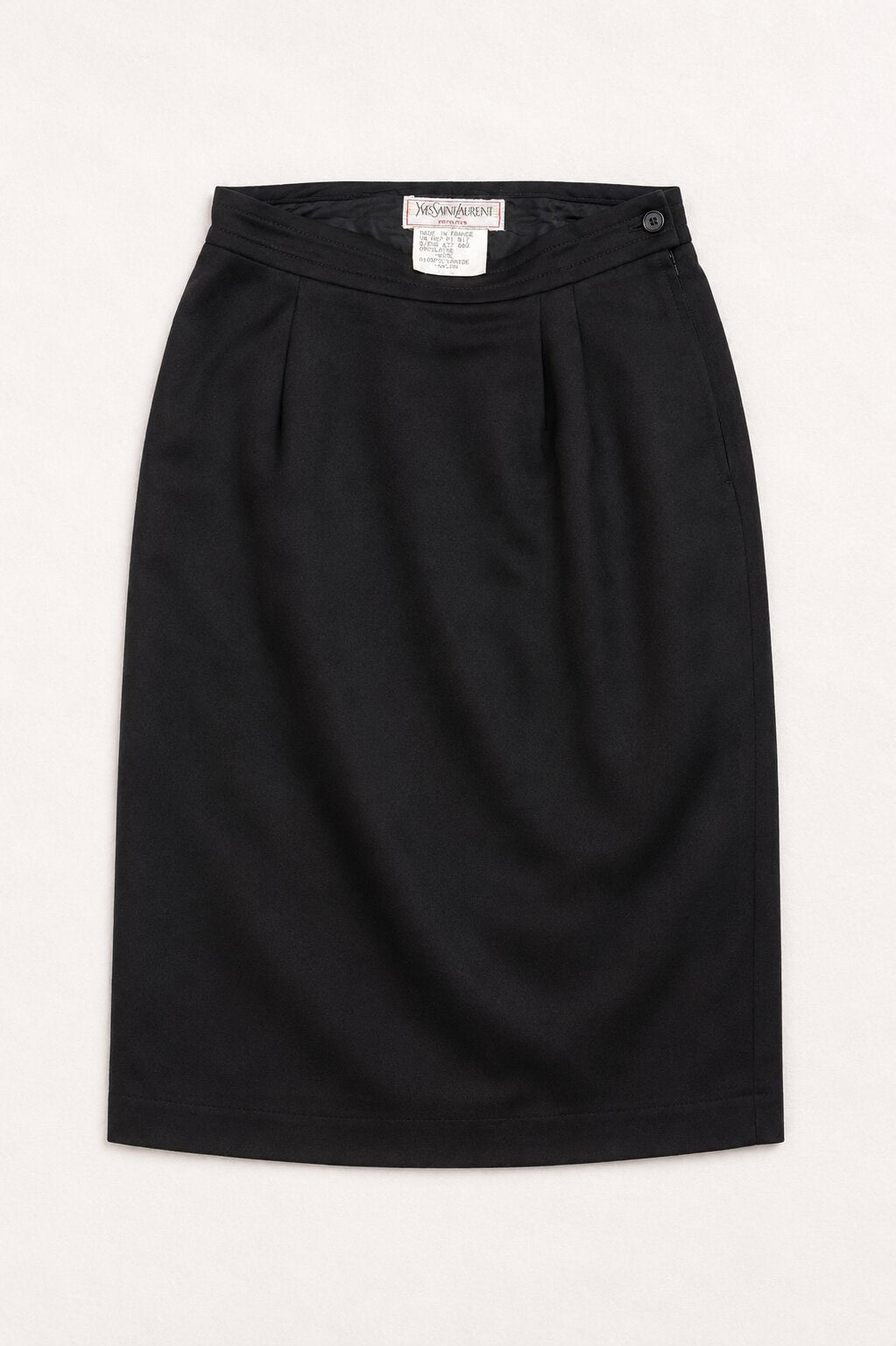 Jupe crayon Yves Saint Laurent en laine noire vintage authentique