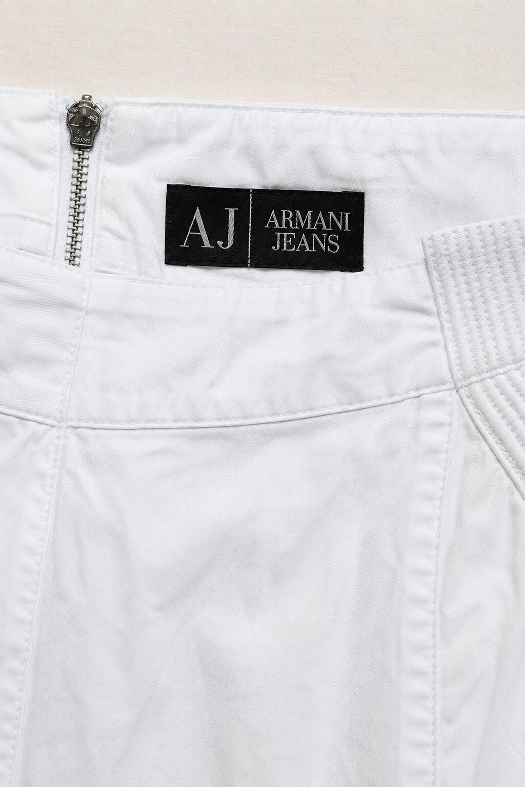 Jupe Longue Vintage Authentique en Coton Blanc Armani Jeans