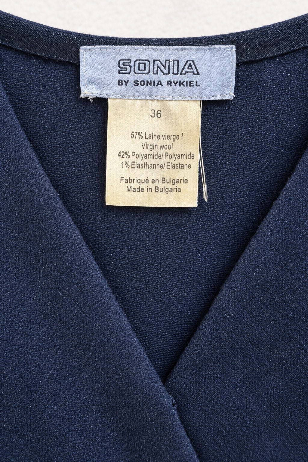 Robe Sonia Rykiel en laine noire vintage authentique