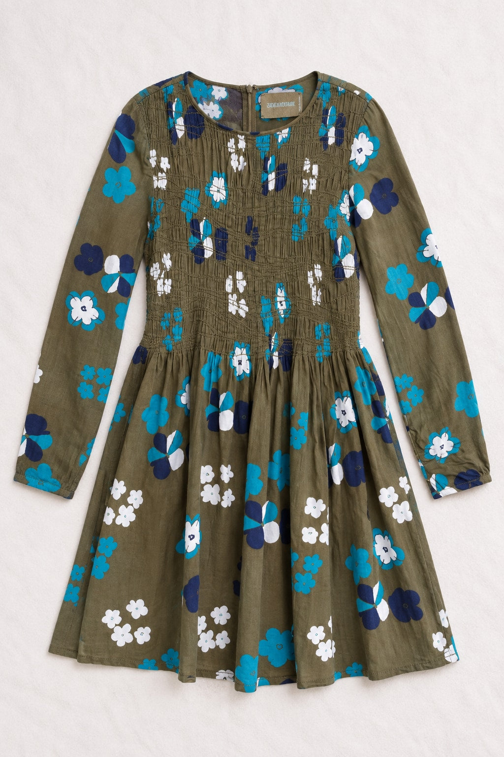 Authentic Vintage Khaki Cotton Summer Dress Zadig & Voltaire