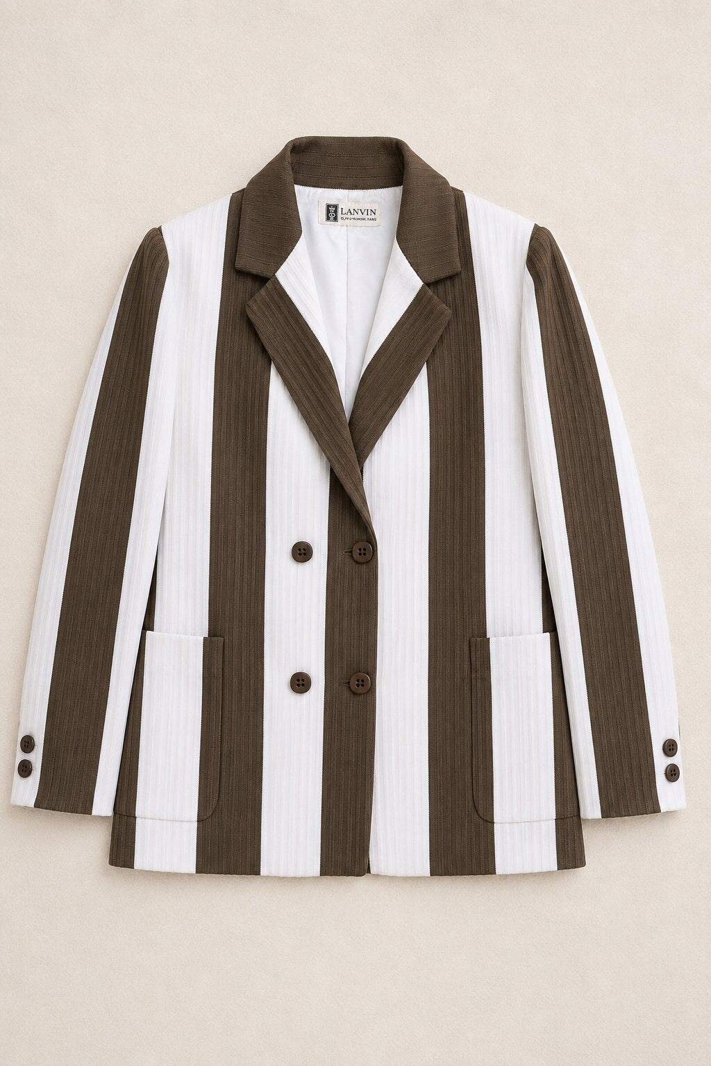 Authentic Vintage Lanvin Blazer in Brown Rayon Jersey