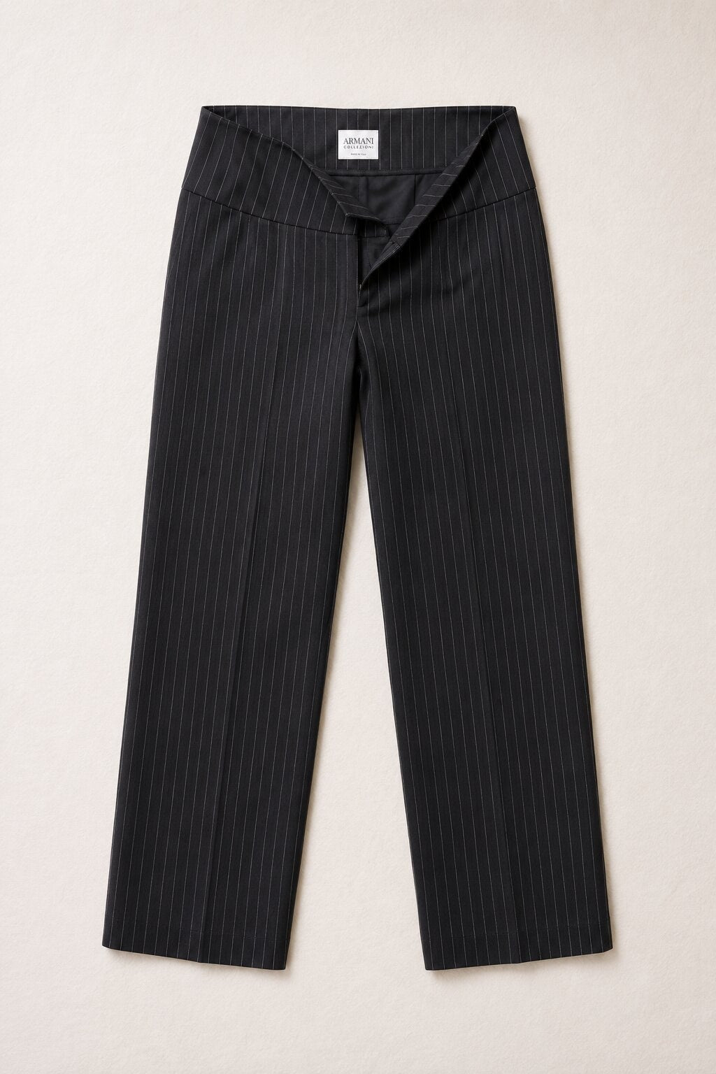 Authentic vintage striped grey - black cotton trousers by Armani