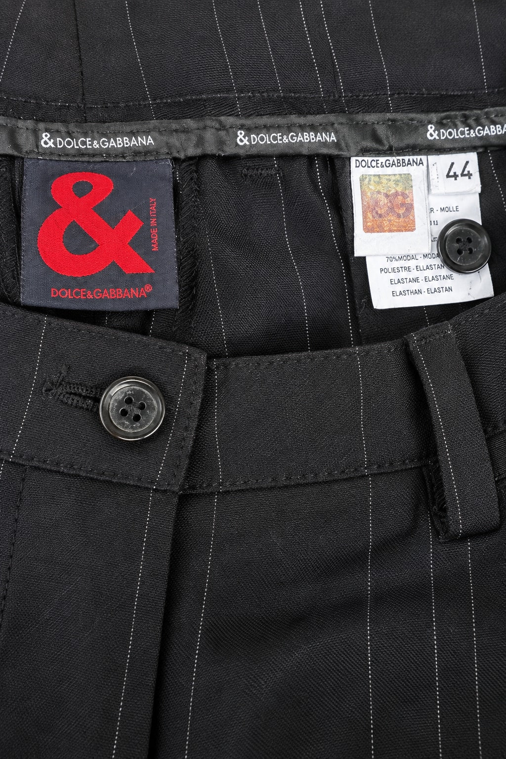 Authentic Vintage Black Wool Trousers Dolce & Gabbana
