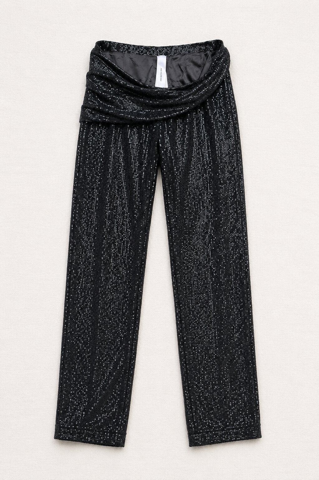 Pantalon Long Anne Klein en Sequins Noirs