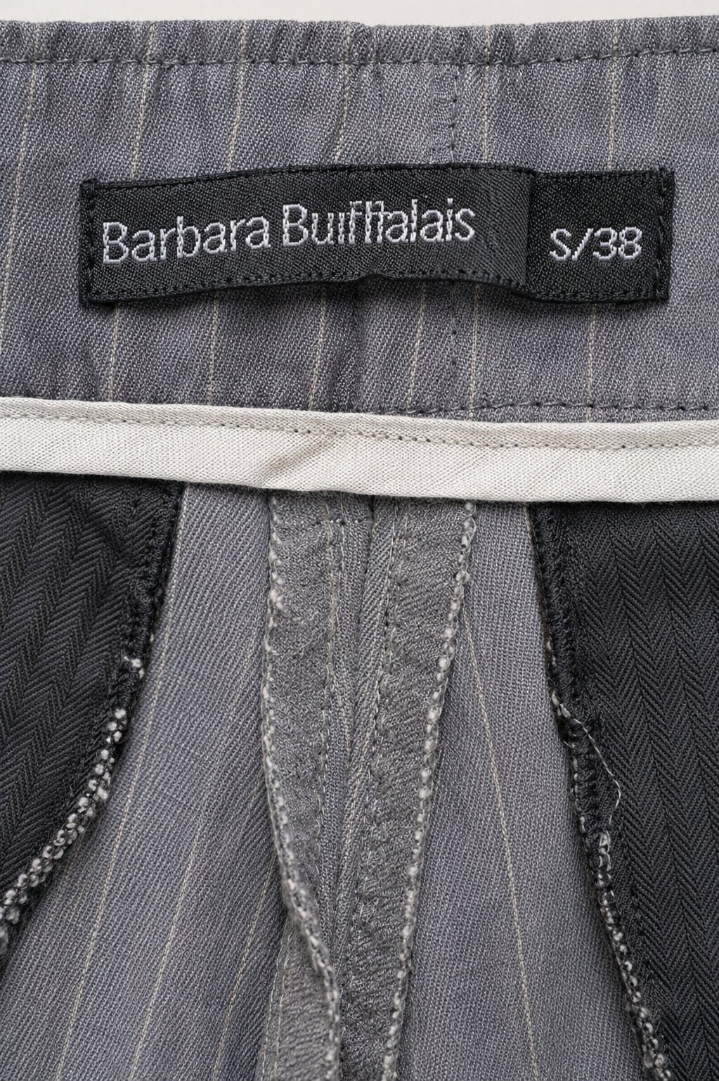 Authentic vintage grey striped cotton trousers by Barbara Bui
