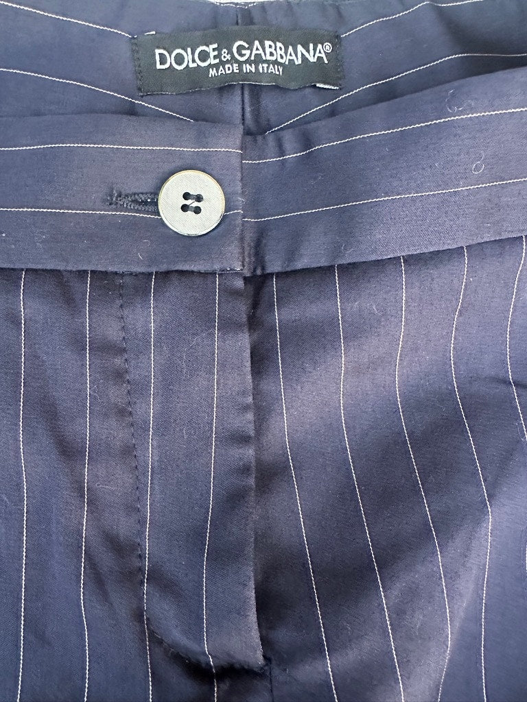 Pantalon Dolce & Gabbana en coton marine vintage authentique