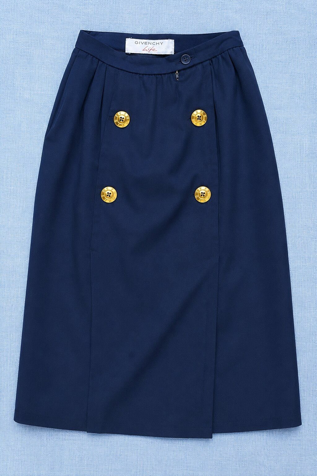 Givenchy Vintage Authentic Wool Navy Skirt