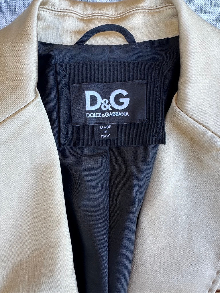 Authentic gold satin blazer Dolce & Gabbana