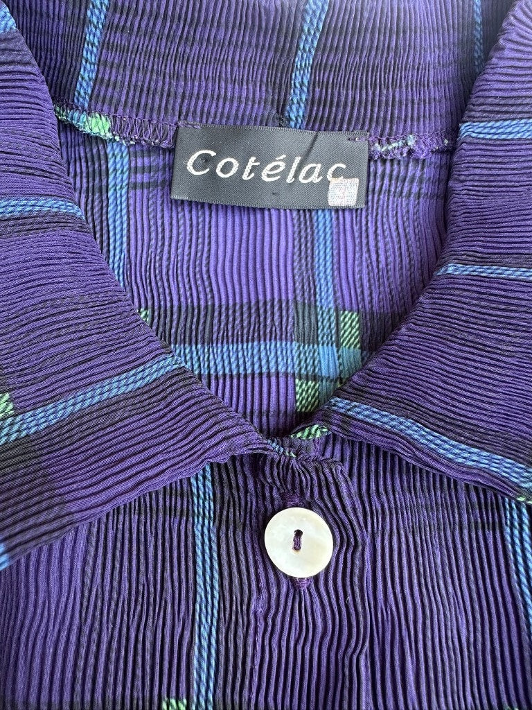 Cotélac Vintage Purple Blue Shirt and Skirt Set