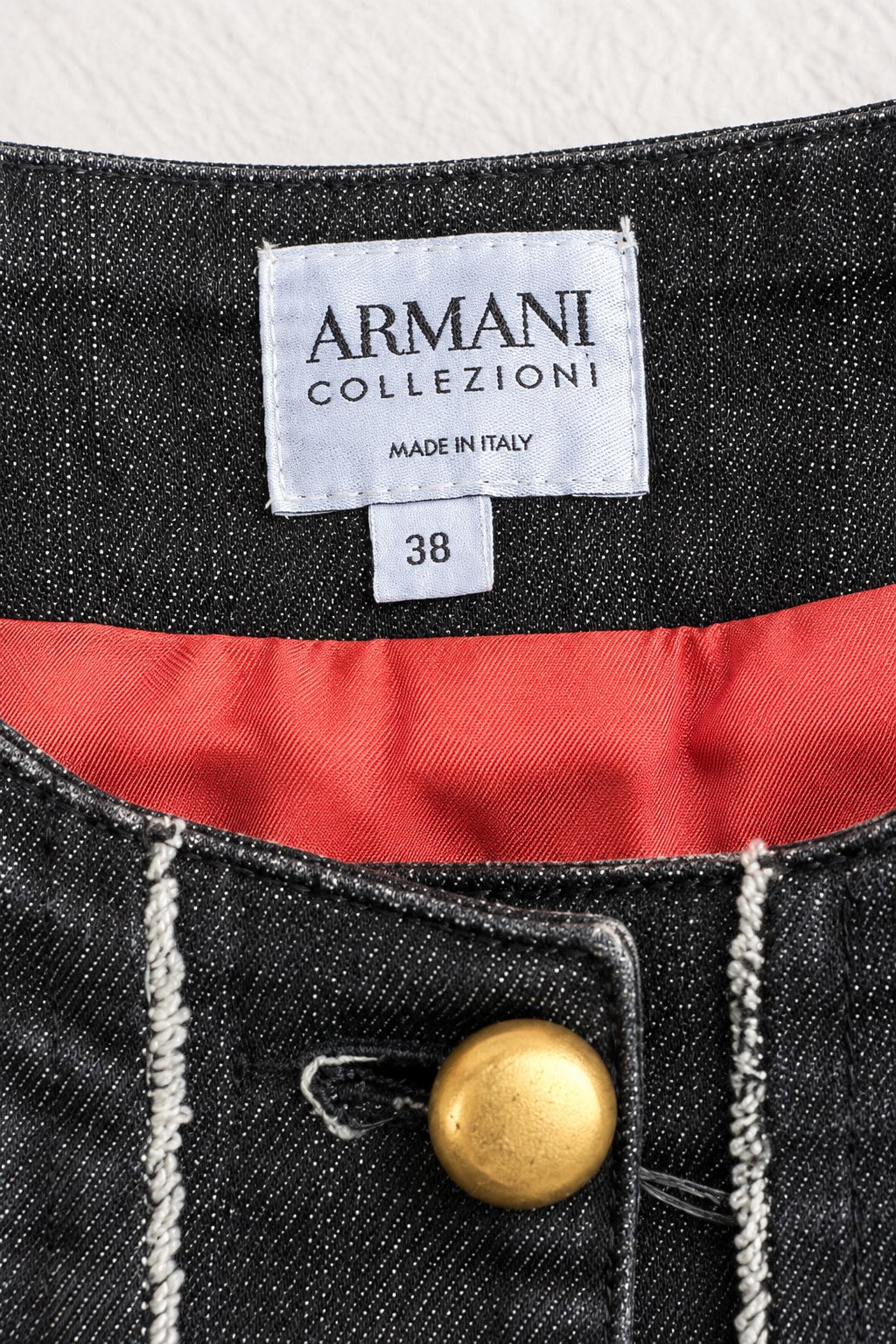 Veste en jean Armani en denim gris vintage authentique