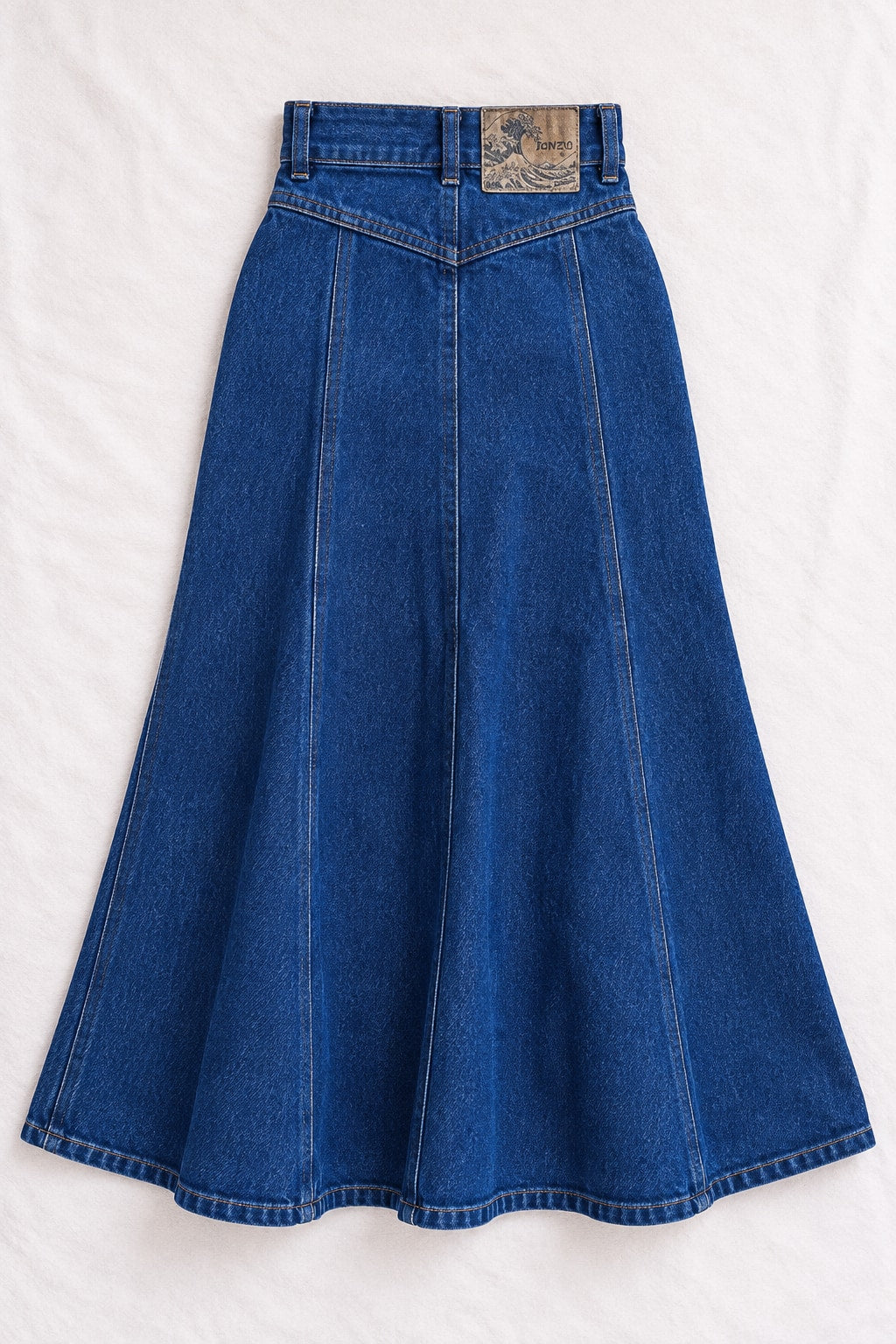Jupe évasée Kenzo en jeans bleu vintage authentique
