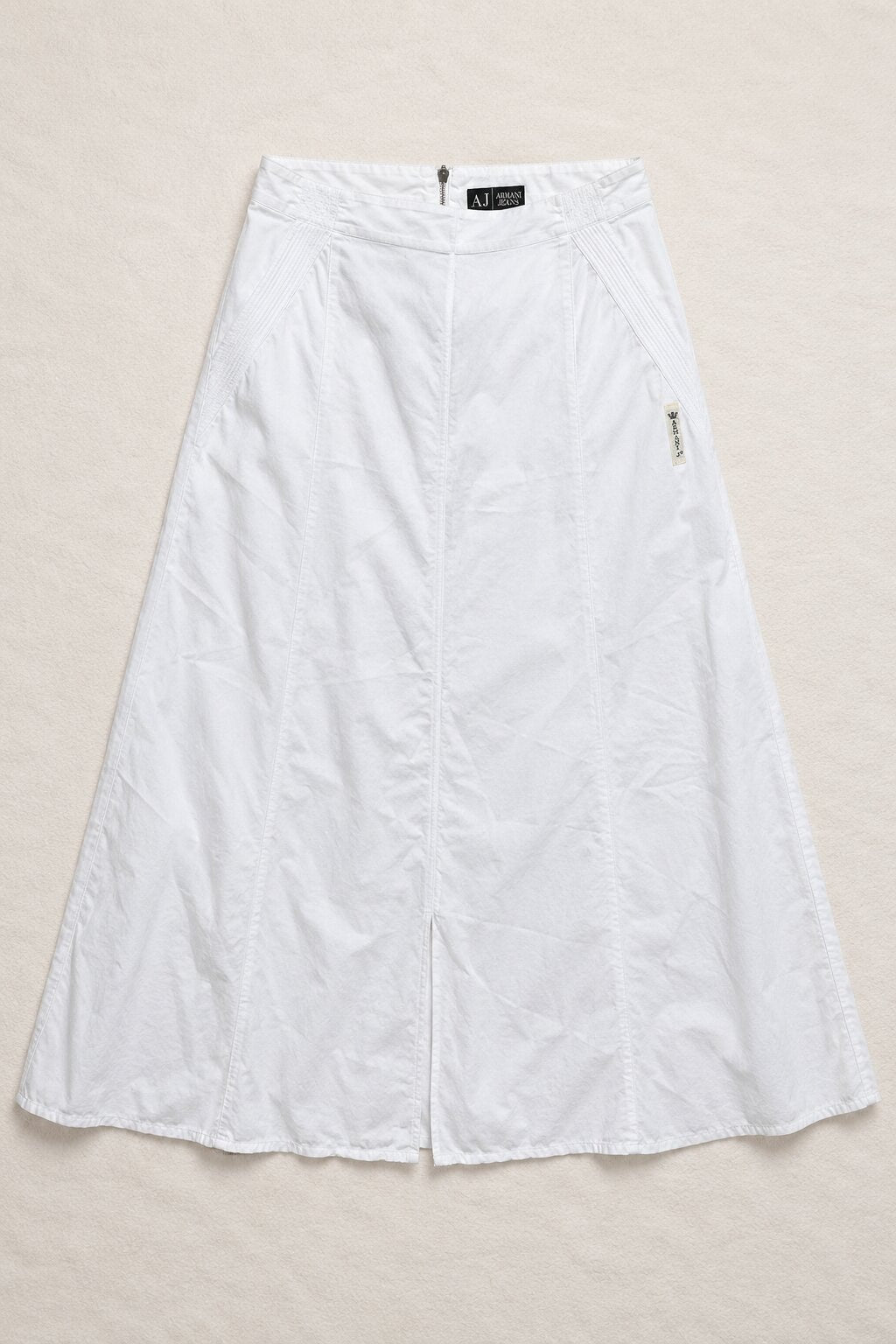 Jupe Longue Vintage Authentique en Coton Blanc Armani Jeans