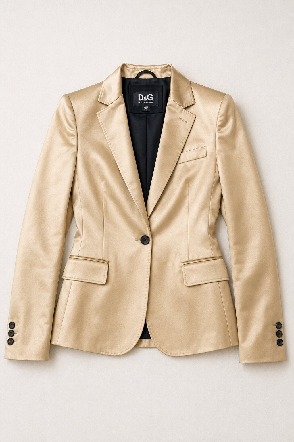 Authentic gold satin blazer Dolce & Gabbana