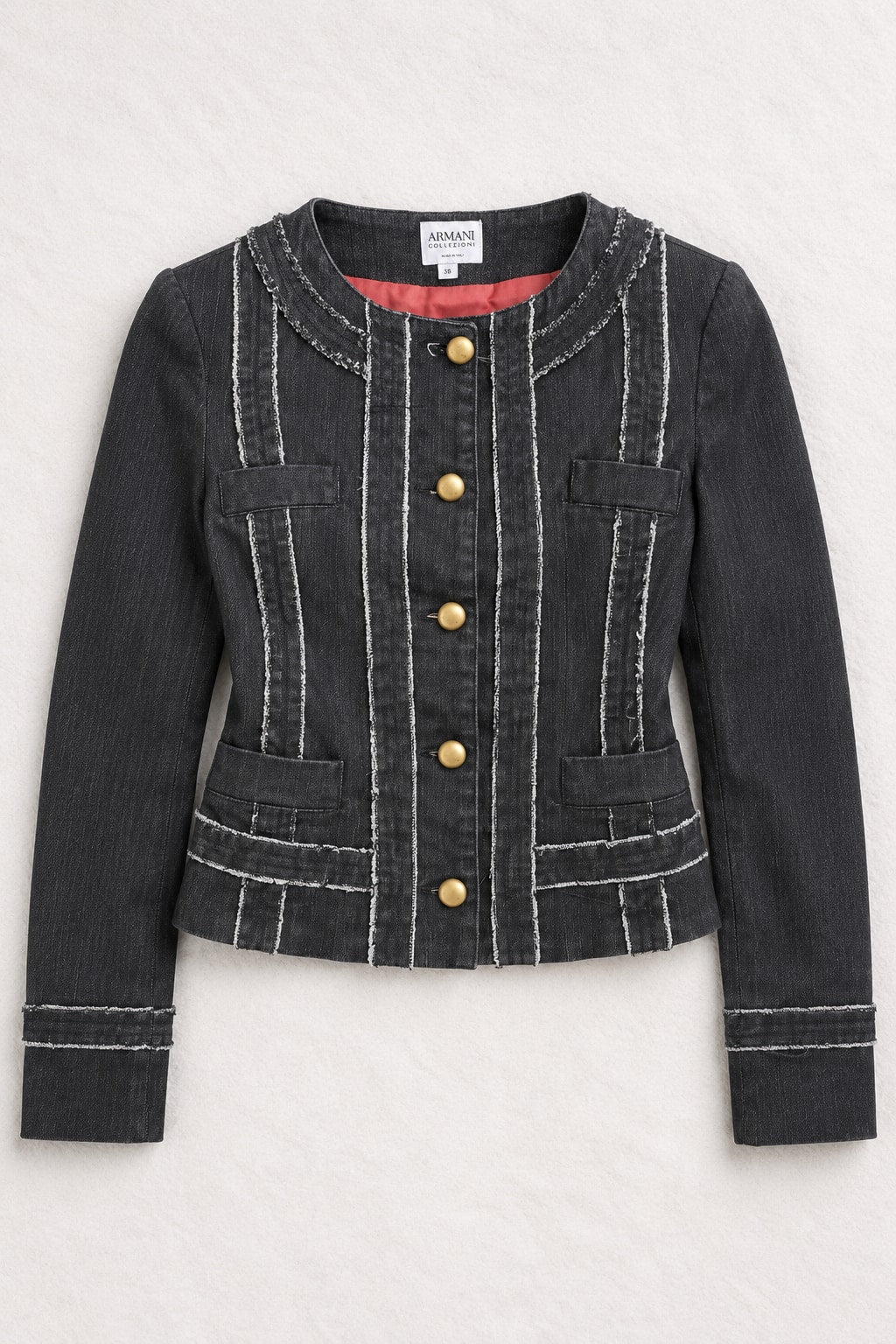Veste en jean Armani en denim gris vintage authentique