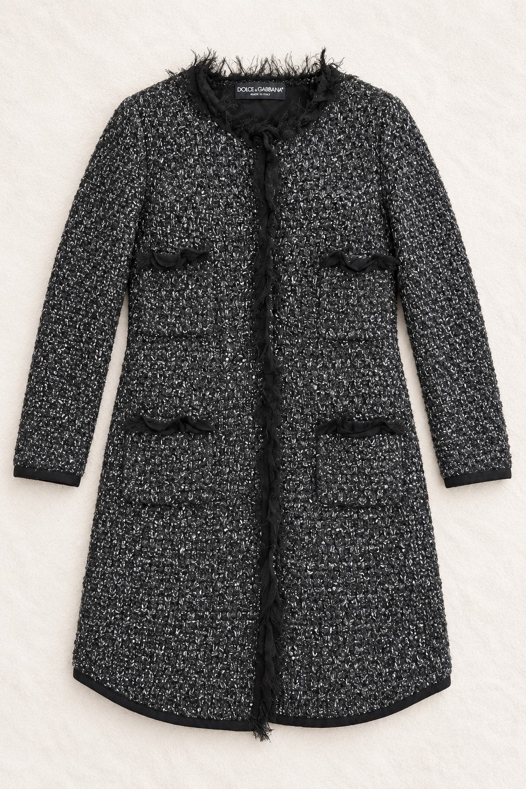Manteau Dolce & Gabbana en laine gris vintage authentique