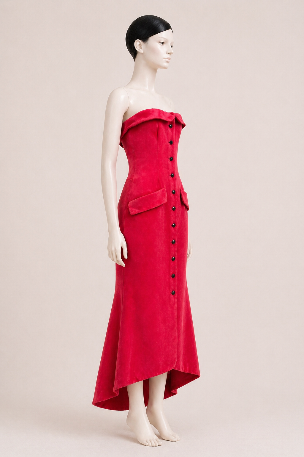 Robe longue rouge Saint Laurent vintage authentique