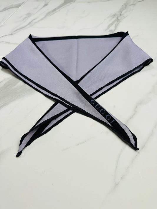 Gucci lilac and black silk bandana with authentic vintage minimalist pattern